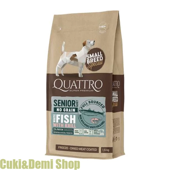 Quattro Small Senior No Grain White Fish &  Krill oil 1.5Kg