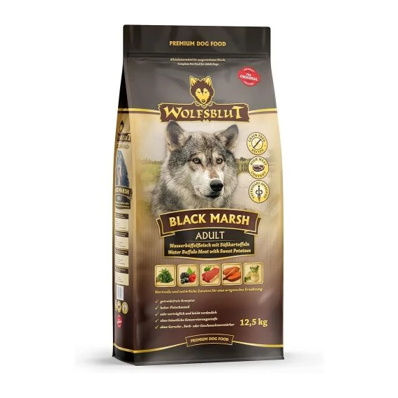 Wolfsblut Black Marsh Adult vízibivaly édesburgonyával 12.5kg